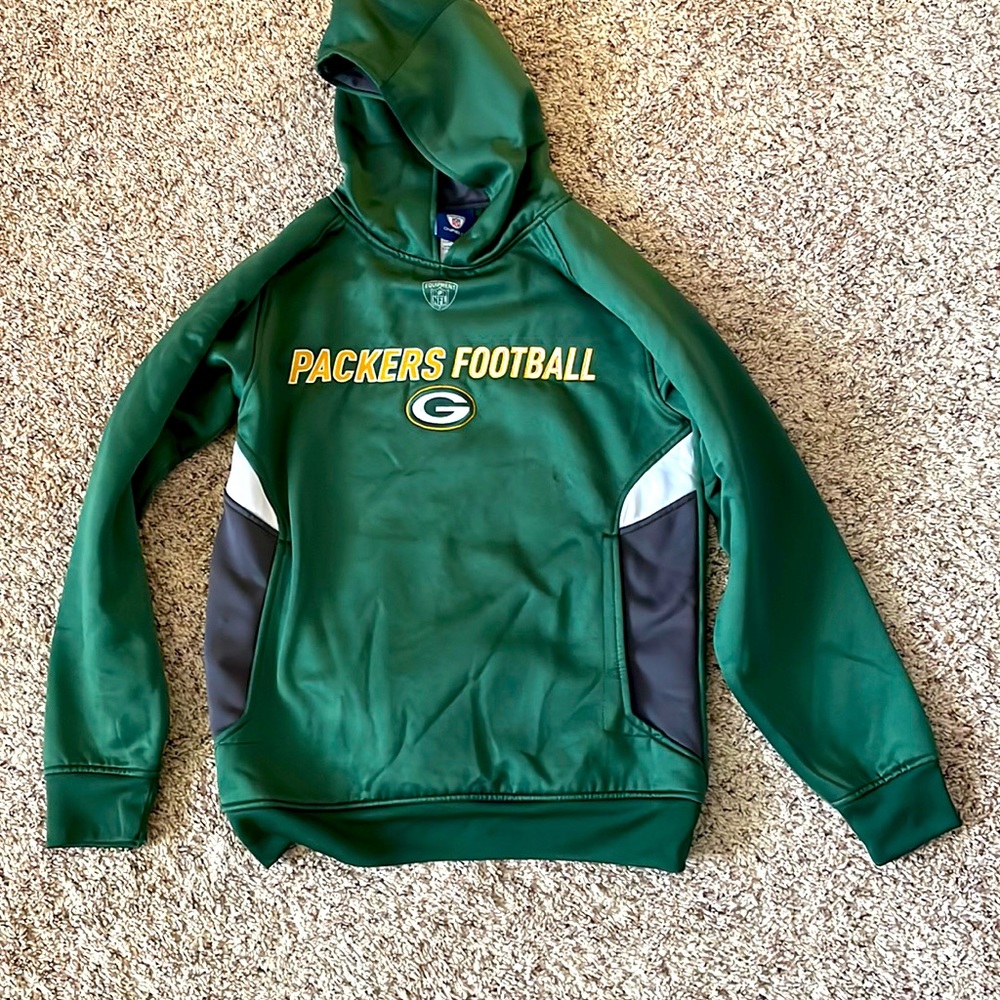 Green Bay Packers on the field NFL equipment hoodie large